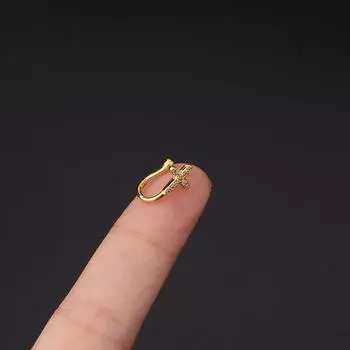 Поддельный пирсинг клипса новый женский девушка сердце крест цветы украшения для тела ушные манжеты тренд нос кольцо манжета 1 шт аксессуар 52