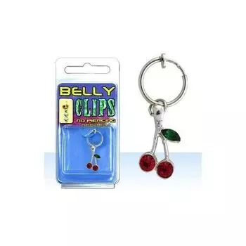 Поддельный пирсинг пупка вишневая сталь