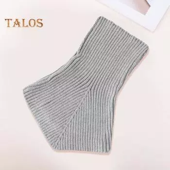 Поддельный воротник эластичный многоразовый однотонный утолщенный теплый поддельный воротник универсальный декоративный шарф для повседневной носки 28cm чёрный