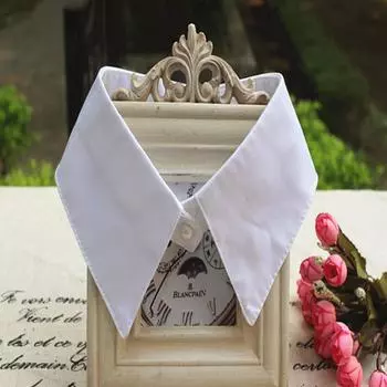 Поддельный воротник для женщин и взрослых, съемная рубашка с лацканами, поддельный воротник, блузка, шейный платок, аксессуары для одежды, мода, сплошной цвет чёрный