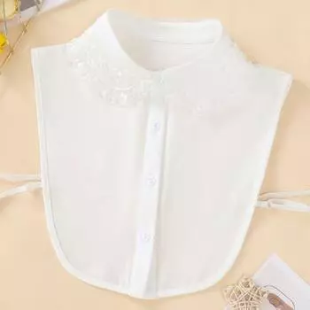 Поддельный воротник из органзы с вышивкой Поддельный воротник Модная женская одежда с универсальной модой Кукольный воротник Универсальный белый