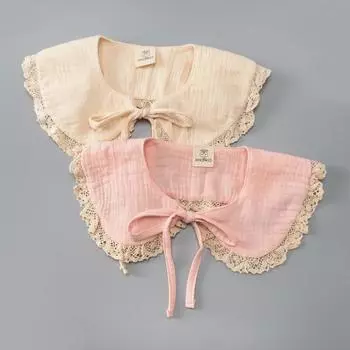 Поддельный воротник на шнуровке для детей, для малышей и девочек, поддельный воротник в стиле Лолиты, хлопковый вырез, съемные воротники, поддельный галстук, колье-лента