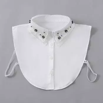 Поддельный воротник Простой свитер с воротником для женщин, вышитый кружевной поддельный воротник, декоративный воротник