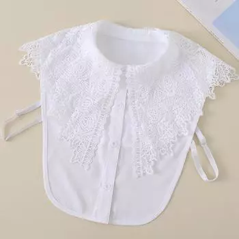 Поддельный воротник, женская кружевная рубашка с большим кружевным воротником, шифоновый милый стиль, универсальный свитер, воротник B557