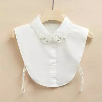 Поддельный воротник Женский универсальный поддельный воротник Сезонный свитер Декоративный воротник Универсальный поддельный воротник из чистой хлопковой органзы