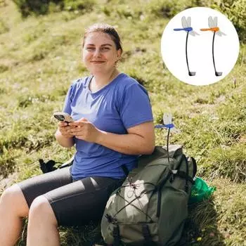 Поддельный зажим для стрекозы для отпугивания мух оленей, 3D-симуляция, зажим для шеста для стрекозы для декора сада, патио и двора оранжевый