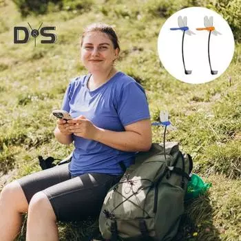 Поддельный зажим для стрекозы для отпугивания мух оленей, 3D-симуляция, зажим для шеста для стрекозы для декора сада, патио и двора оранжевый