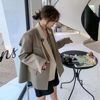 Поддельный женский пиджак из двух частей, весенний новый дизайн, контрастный цвет, костюм в корейском стиле S
