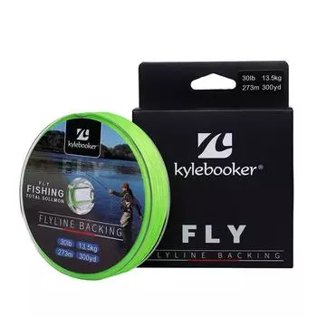 Поддерживающая леска Kylebooker Fly Line 20/30 фунтов, 100/300 ярдов, оранжево-зеленая плетеная леска для ловли нахлыстом 20lb-100yd зелёный