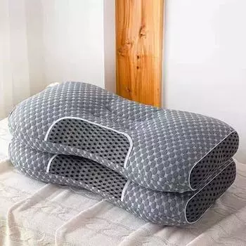 Поддерживающая подушка: Защищает шейный отдел позвоночника для лучшего сна — идеально подходит для дома, отеля, студентов, мужчин и женщин, индивидуальная упаковка 42*70cm, 800g/piece темно-серого