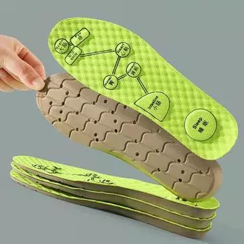 Поддерживающие массажные стельки для обуви, мягкие сетчатые дезодорирующие стельки для бега для ног, мужские и женские ортопедические стельки 35-36 светло-зеленый