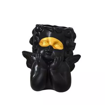 Поддерживающий лицо тюбик для макияжа «Маленький ангел» Высококлассный настольный тубус для хранения кистей для макияжа Высокоценная декорация-подставка для кистей для бровей One Size