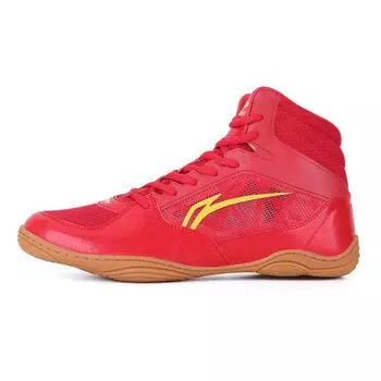 Поддержка голеностопа Li Ning Удобная амортизация Борцовские соревнования Производительность Тяжеловесные Красно-желтые Унисекс Тренировочные кроссовки LDCT901 37