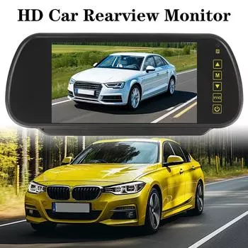 Поддержка HD-видео, дисплей зеркала заднего вида автомобиля, светодиодный монитор заднего вида, экран 7 дюймов, система помощи при парковке, приоритет заднего хода 12 В/24 В чёрный