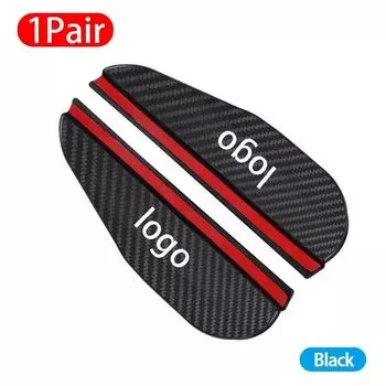 Поддержка логотипа автомобиля для аксессуаров с индивидуальным рисунком для автомобиля, 2 шт., зеркало заднего вида для автомобиля, козырек от дождя и бровей из углеродного волокна