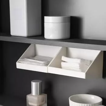 Поддержка настенного крепления Многофункциональный дизайн Настенный ящик для хранения Творческая идея Коробка для классификации всякой всячины Autohesion белый