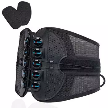 Поддержка поясницы Giieaut Waist для нижней части спины Сильная фиксированная поддержка таза Рекомендуется для людей с горбом Изогнутая нижняя часть Легко надевать и брать с собой Двойное давление на талию для работы белый