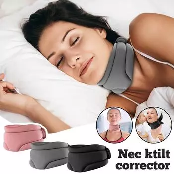 Поддержка шеи против храпа, шейный бандаж, воротник шейного отдела позвоночника, шейный воротник, фиксированное устройство для коррекции положения шеи вперед One Size чёрный
