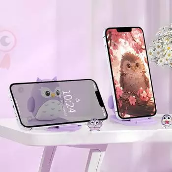 Поддержка Сова держатель мобильного телефона украшения мультяшный телефон подставка мобильный телефон кронштейн детский подарок фиолетовый