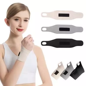 Поддержка запястья Регулируемая тонкая компрессионная защита запястья Облегчение боли при тендините Спортивный теннисный эластичный браслет 1pc чёрный