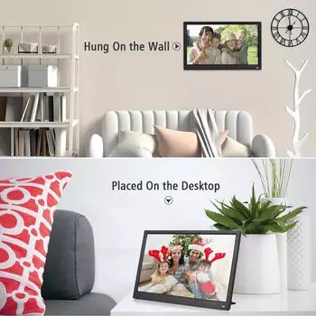 Поддержки альбома 1920 * 1080 экрана ИПС Андоер 15,6-дюймового цифрового фоторамки настольного электронного UK Plug