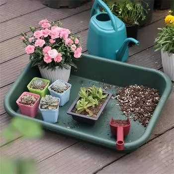Поддон для цветочного горшка Нетоксичный Прочный Многофункциональный Универсальный Экономит Время Почва Для Горшечных Растений Лоток Для Пересадки Садовые Принадлежности Утолщается серый