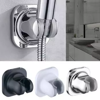 Поддон для душа без перфорации. Самоклеящийся настенный противоскользящий. Большая несущая способность. Регулируемый угол. Ручной кронштейн для держателя насадки для душа. чёрный