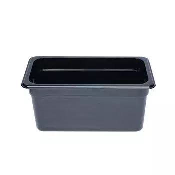 Поддон для еды Thunder Group глубиной 150 мм, можно мыть в посудомоечной машине, изготовлен из прочного поликарбоната, цвет черный, коммерческий PLPA8136BK 1/3 чёрный