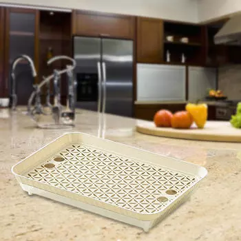 Поддон для слива посуды. Дренажная тарелка для фруктов. Легкая большая доска для посуды, кухонный органайзер для чая. белый