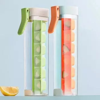 Поддоны для приготовления кубиков льда, легко выдвигаются и выдвигаются. Поддон для кубиков льда с палочкой, идеально подходит для спортивных бутылок и бутылок с водой. зелёный