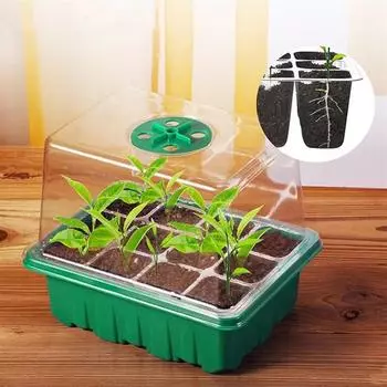 Поддоны для рассады Стартовый набор с подсветкой для растений Поддоны для растений для внутреннего сада с 8 светодиодными лампами для растений Управление временем Клонирование и чёрный