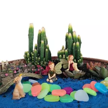 Поделки из смолы, небольшой мостик, набор флуоресцентных камней, плагин, креативные садовые украшения для мальчиков и девочек, плагин в горшке