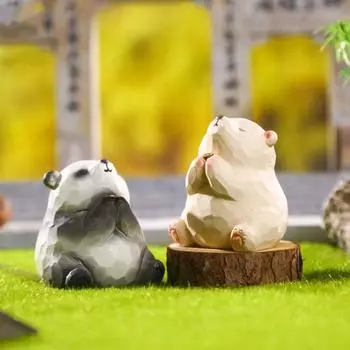 Поделки из смолы, статуэтка панды, милая мультяшная скульптура животного, водонепроницаемая, изысканная, чайная, питомец, рождественская