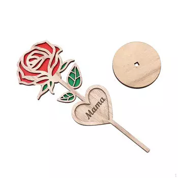 Поделки ко Дню матери, поделка розы, подарок маме, деревянная поделка на память для имени цветка