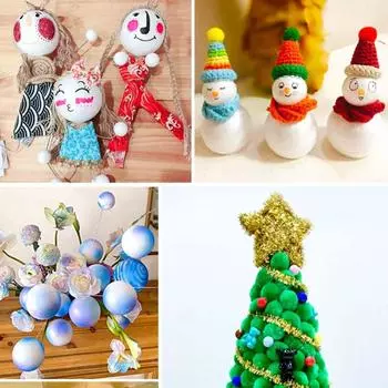 Поделки Мини-шарики из пенопласта Круглые новогодние шары из полистирола Белые рождественские украшения Моделирование