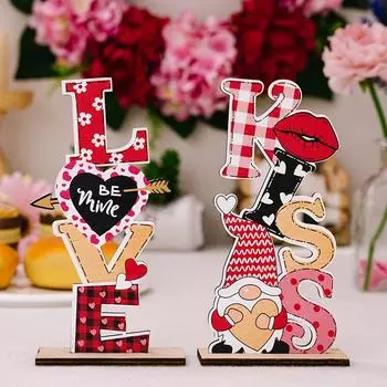 Поделки на День святого Валентина Креативный узор в форме сердца DIY Алфавит Доска Украшение Деревянная вечеринка для дома Подарок Романтические украшения