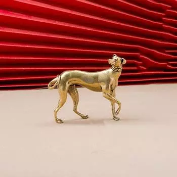 Поделки Собачьи миниатюры Твердая латунь Медь Зодиак Собака Декор Аксессуары Офис золотой