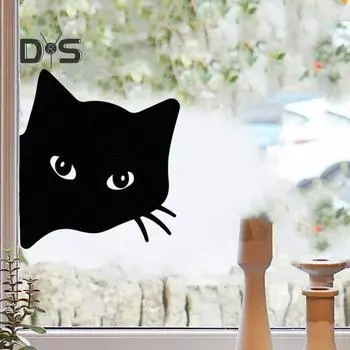 Подглядывающий черный кот садовый колышек устойчивый к погодным условиям прочный уличный патио двор газон металлический котенок знак животное железный шип палка украшение орнамент A