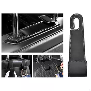 Подголовник автомобиля из искусственной кожи, вешалка для сумок, пальто, прочный аксессуар для интерьера чёрный