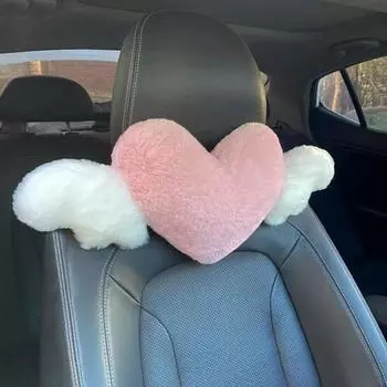 Подголовник автомобиля Love Wings универсальная подушка для шеи, подушка для поясницы, аксессуары для поддержки спины автомобиля, автомобильные аксессуары для сидений розовый