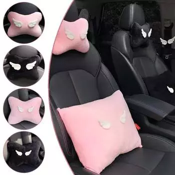 Подголовник автомобиля Милые розовые крылья Защита шеи Подушка для головы Автокресло Аксессуары для автомобиля Украшения Черные крылья Подушка для шеи