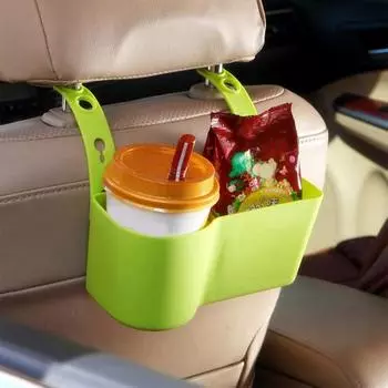 Подголовник автомобиля, органайзер на спинку сиденья, держатель для чашки, большая емкость, простая установка, универсальный лоток-органайзер на спинку сиденья чёрный