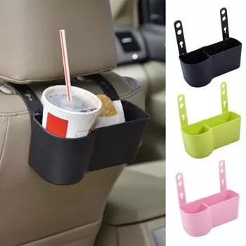 Подголовник автомобиля, органайзер на спинку сиденья, держатель для чашки, большая емкость, простая установка, универсальный лоток-органайзер на спинку сиденья чёрный