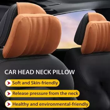 Подголовник автомобиля Подушка для шеи из замши Подушка для сиденья автомобиля Подголовник из пены с эффектом памяти Подголовник автомобиля 1 шт серый