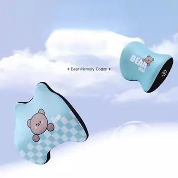 Подголовник автомобиля Подушка для шеи с изображением мультяшного медведя Подушка для автомобиля из пеноматериала с эффектом памяти Всесезонная универсальная поддержка талии Подушка для поясницы Подушка для сиденья автомобиля