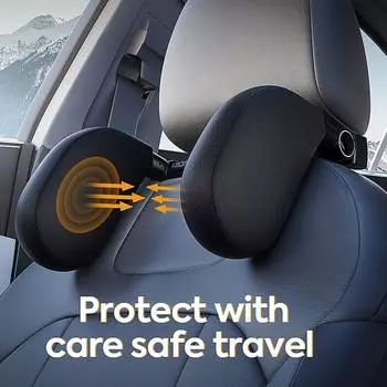 Подголовник автомобиля Подушка с утолщенной памятью пены Дорожный подголовник Поддержка шеи 180° Регулируемый U-образный дизайн Дорожный спальное место Amagi