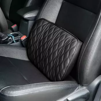 Подголовник автомобиля с эффектом памяти, кожаная вышитая поясничная подушка, облегчающая боль, подголовник для автомобильного сиденья, подушка для шеи, подголовник, подушка для сиденья Black Headrest
