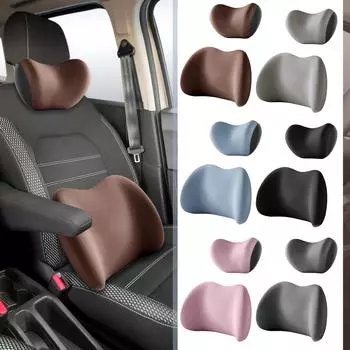 Подголовник автомобиля с эффектом памяти Подушка для шеи Подушка Four Seasons Универсальный комплект для спинки сиденья One Size чёрный