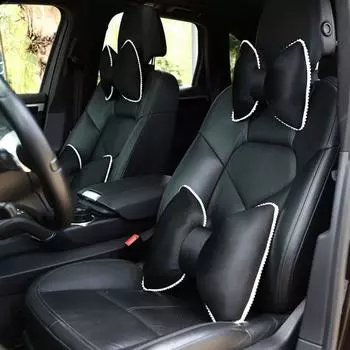 Подголовник Bowknot Auto Anti-Fatight Подушка для талии Подушка для спинки сиденья Подушки для талии в машине для женщин Black-Waist Cushion