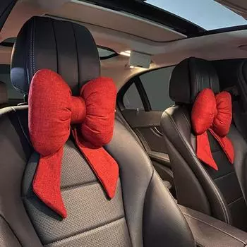 Подголовник для автомобильного сиденья с регулируемой поясничной поддержкой, подушка для шеи, мягкая льняная подушка, подушка для подголовника в автомобильном путешествии